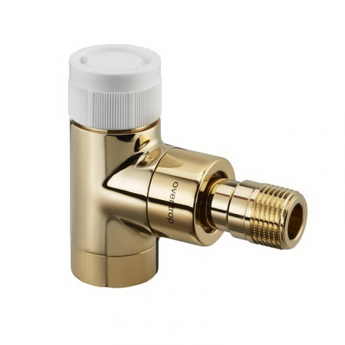1163072 Oventrop Термостатический вентиль "E" Ду15, 1/2", PN10, угловой, позолоченный