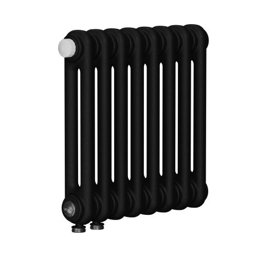 Радиатор 2-х трубчатый RIFAR TUBOG VENTIL 2047-46 сек. подключение нижнее одностороннее с термоклапаном (DV1), цвет:  черный AN - Антрацит (матовый)