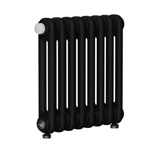 Радиатор 2-х трубчатый RIFAR TUBOG VENTIL 2057-41 сек. подключение нижнее разностороннее с термоклапаном (DV2), цвет:  черный AN - Антрацит (матовый)