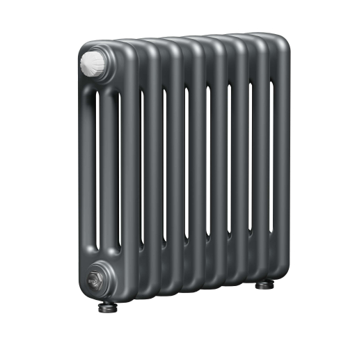 Радиатор 3-х трубчатый RIFAR TUBOG VENTIL 3037-49 сек. подключение нижнее разностороннее с термоклапаном (DV2), цвет:  серый TI - Титан (матовый)