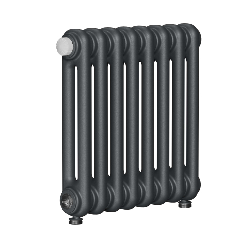 Радиатор 2-х трубчатый RIFAR TUBOG VENTIL 2042-30 сек. подключение нижнее разностороннее с термоклапаном (DV2), цвет:  серый TI - Титан (матовый)