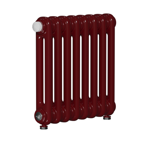 Радиатор 2-х трубчатый RIFAR TUBOG VENTIL 2047-50 сек. подключение нижнее разностороннее с термоклапаном (DV2), цвет:  красно-коричневый BO — Бордо