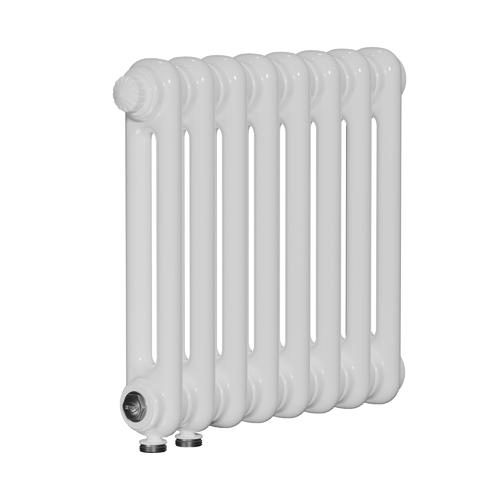 Радиатор 2-х трубчатый RIFAR TUBOG VENTIL 2018-33 сек. подключение нижнее одностороннее с термоклапаном (DV1), цвет:  белый (глянцевый)
