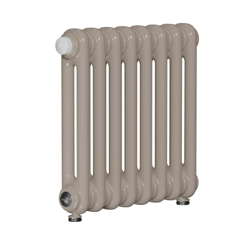 Радиатор 2-х трубчатый RIFAR TUBOG VENTIL 2047-50 сек. подключение нижнее разностороннее с термоклапаном (DV2), цвет: светлая слоновая кость IV — Айвори