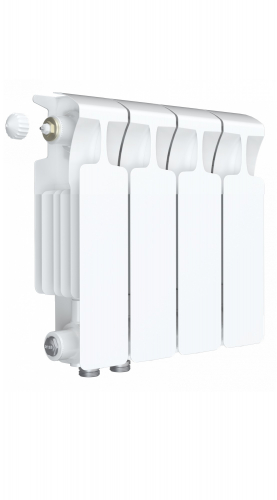 Биметаллический радиатор RIFAR MONOLIT VENTIL RMV300-4 сек. подключение нижнее правое (нпп), цвет:  белый (глянцевый)