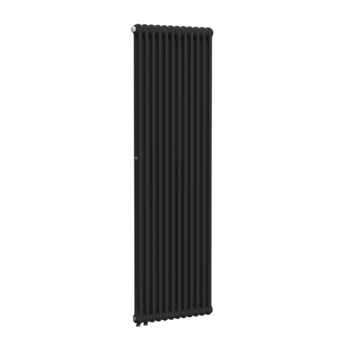 Вертикальный радиатор 2-х трубчатый RIFAR TUBOG VENTIL 2180-12 сек. подключение нижнее одностороннее с термоклапаном (DV1), цвет:  черный AN - Антрацит (матовый)