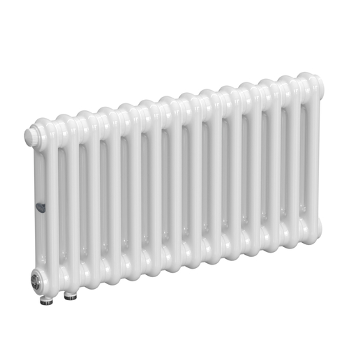 Радиатор 2-х трубчатый RIFAR TUBOG VENTIL 2037-14 сек. подключение нижнее одностороннее с термоклапаном (DV1), цвет:  белый (глянцевый)