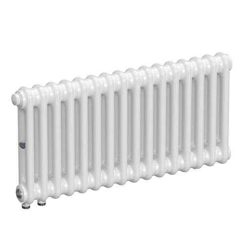 Радиатор 2-х трубчатый RIFAR TUBOG VENTIL 2037-16 сек. подключение нижнее одностороннее с термоклапаном (DV1), цвет:  белый (глянцевый)