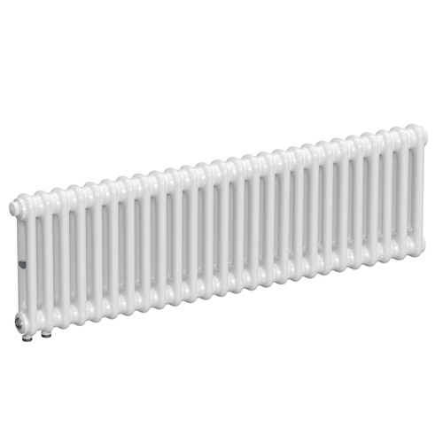 Радиатор 2-х трубчатый RIFAR TUBOG VENTIL 2037-26 сек. подключение нижнее одностороннее с термоклапаном (DV1), цвет:  белый (глянцевый)