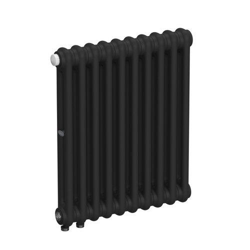 Радиатор 2-х трубчатый RIFAR TUBOG VENTIL 2057-10 сек. подключение нижнее одностороннее с термоклапаном (DV1), цвет:  черный AN - Антрацит (матовый)