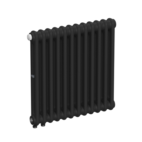 Радиатор 2-х трубчатый RIFAR TUBOG VENTIL 2057-12 сек. подключение нижнее одностороннее с термоклапаном (DV1), цвет:  черный AN - Антрацит (матовый)