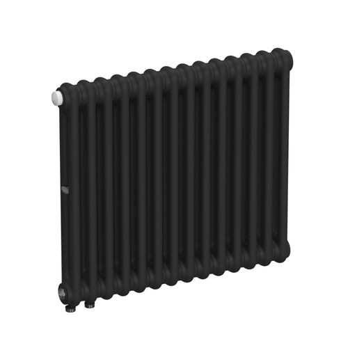 Радиатор 2-х трубчатый RIFAR TUBOG VENTIL 2057-14 сек. подключение нижнее одностороннее с термоклапаном (DV1), цвет:  черный AN - Антрацит (матовый)