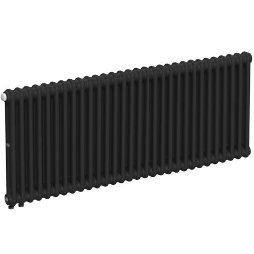Радиатор 2-х трубчатый RIFAR TUBOG VENTIL 2057-30 сек. подключение нижнее одностороннее с термоклапаном (DV1), цвет:  черный AN - Антрацит (матовый)