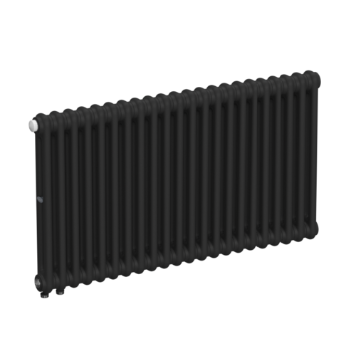 Радиатор 2-х трубчатый RIFAR TUBOG VENTIL 2057-22 сек. подключение нижнее одностороннее с термоклапаном (DV1), цвет:  черный AN - Антрацит (матовый)