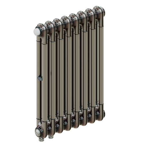 Радиатор 2-х трубчатый RIFAR TUBOG VENTIL 2057-8 сек. подключение нижнее одностороннее с термоклапаном (DV1), цвет:  технолак TL