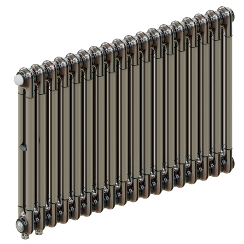 Радиатор 2-х трубчатый RIFAR TUBOG VENTIL 2057-18 сек. подключение нижнее одностороннее с термоклапаном (DV1), цвет: технолак TL