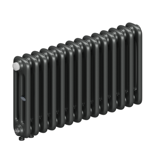 Радиатор 3-х трубчатый RIFAR TUBOG VENTIL 3037-14 сек. подключение нижнее одностороннее с термоклапаном (DV1), цвет:  серый TI - Титан (матовый)