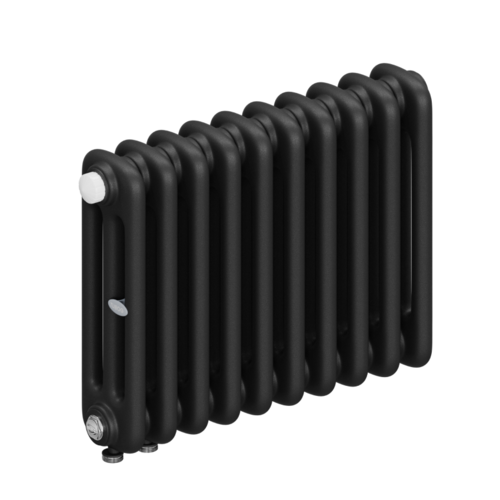 Радиатор 3-х трубчатый RIFAR TUBOG VENTIL 3037-10 сек. подключение нижнее одностороннее с термоклапаном (DV1), цвет:  черный AN - Антрацит (матовый)