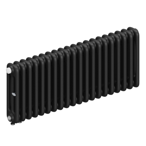 Радиатор 3-х трубчатый RIFAR TUBOG VENTIL 3037-20 сек. подключение нижнее одностороннее с термоклапаном (DV1), цвет:  черный AN - Антрацит (матовый)