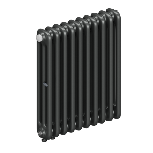 Радиатор 3-х трубчатый RIFAR TUBOG VENTIL 3057-10 сек. подключение нижнее одностороннее с термоклапаном (DV1), цвет:  серый TI - Титан (матовый)