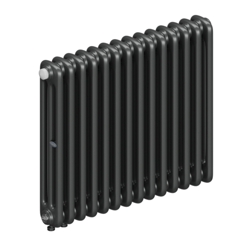 Радиатор 3-х трубчатый RIFAR TUBOG VENTIL 3057-14 сек. подключение нижнее одностороннее с термоклапаном (DV1), цвет:  серый TI - Титан (матовый)