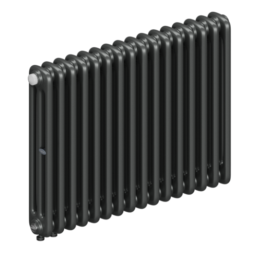 Радиатор 3-х трубчатый RIFAR TUBOG VENTIL 3057-16 сек. подключение нижнее одностороннее с термоклапаном (DV1), цвет:  серый TI - Титан (матовый)