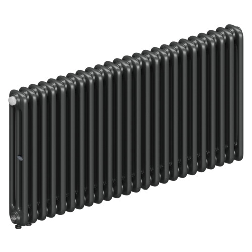 Радиатор 3-х трубчатый RIFAR TUBOG VENTIL 3057-24 сек. подключение нижнее одностороннее с термоклапаном (DV1), цвет:  серый TI - Титан (матовый)