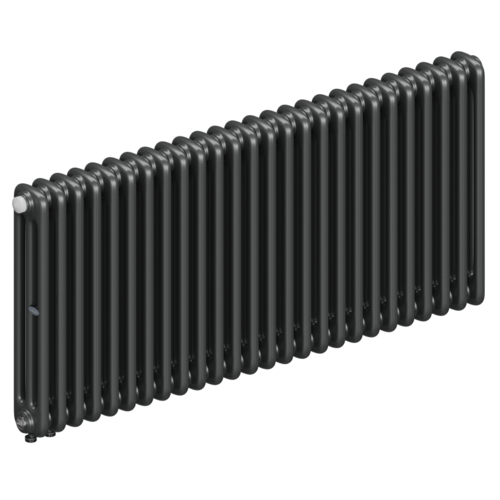 Радиатор 3-х трубчатый RIFAR TUBOG VENTIL 3057-26 сек. подключение нижнее одностороннее с термоклапаном (DV1), цвет:  серый TI - Титан (матовый)