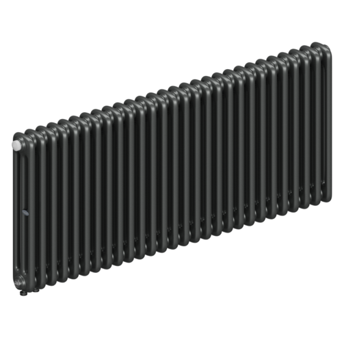 Радиатор 3-х трубчатый RIFAR TUBOG VENTIL 3057-28 сек. подключение нижнее одностороннее с термоклапаном (DV1), цвет:  серый TI - Титан (матовый)