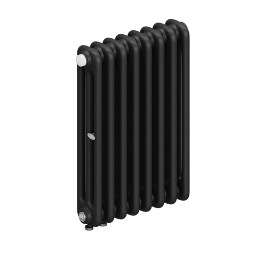 Радиатор 3-х трубчатый RIFAR TUBOG VENTIL 3057-8 сек. подключение нижнее одностороннее с термоклапаном (DV1), цвет:  черный AN - Антрацит (матовый)