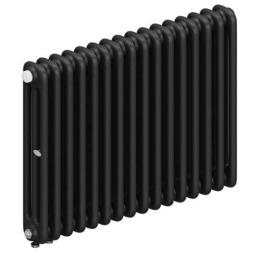 Радиатор 3-х трубчатый RIFAR TUBOG VENTIL 3057-16 сек. подключение нижнее одностороннее с термоклапаном (DV1), цвет:  черный AN - Антрацит (матовый)