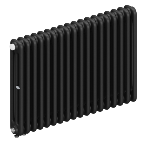 Радиатор 3-х трубчатый RIFAR TUBOG VENTIL 3057-18 сек. подключение нижнее одностороннее с термоклапаном (DV1), цвет:  черный AN - Антрацит (матовый)