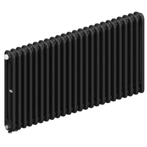 Радиатор 3-х трубчатый RIFAR TUBOG VENTIL 3057-24 сек. подключение нижнее одностороннее с термоклапаном (DV1), цвет:  черный AN - Антрацит (матовый)