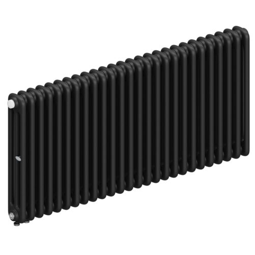Радиатор 3-х трубчатый RIFAR TUBOG VENTIL 3057-26 сек. подключение нижнее одностороннее с термоклапаном (DV1), цвет:  черный AN - Антрацит (матовый)