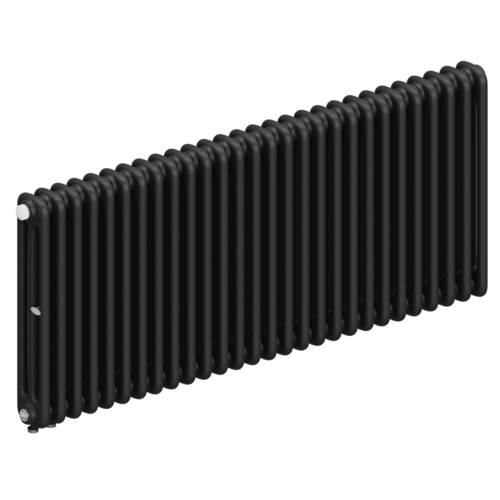 Радиатор 3-х трубчатый RIFAR TUBOG VENTIL 3057-28 сек. подключение нижнее одностороннее с термоклапаном (DV1), цвет:  черный AN - Антрацит (матовый)