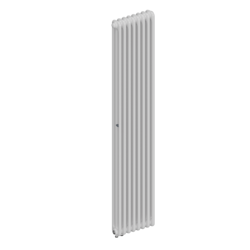 Вертикальный радиатор 3-х трубчатый RIFAR TUBOG VENTIL 3180-8 сек. подключение нижнее одностороннее с термоклапаном (DV1), цвет:  белый (глянцевый)