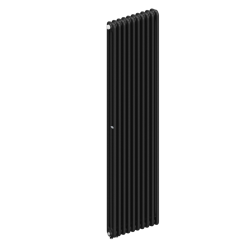 Вертикальный радиатор 3-х трубчатый RIFAR TUBOG VENTIL 3180-10 сек. подключение нижнее одностороннее с термоклапаном (DV1), цвет:  черный AN - Антрацит (матовый)